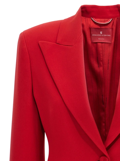 Shop Ermanno Scervino Single-breasted Blazer Jackets Red