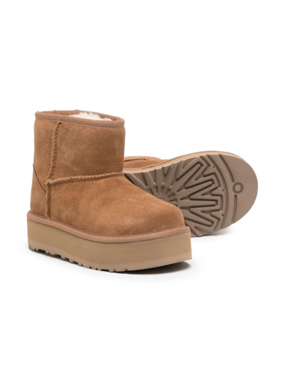 Shop Ugg Chestnut Classic Mini Boots With Platform In Marrone