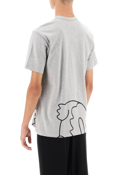 Shop Comme Des Garçons Shirt X Lacoste T-shirt With Graphic Print In Top Grey (grey)