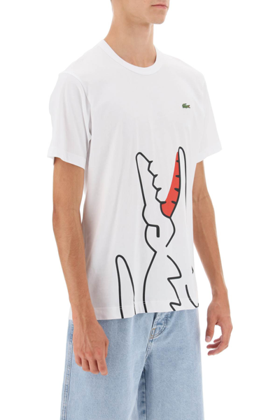 Shop Comme Des Garçons Shirt X Lacoste T-shirt With Graphic Print In White (white)