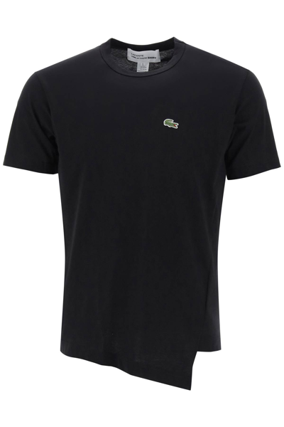 Shop Comme Des Garçons Shirt X Lacoste Asymmetrical T-shirt In Black (black)
