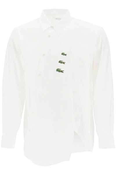 Shop Comme Des Garçons Comme Des Garcons Shirt X Lacoste Bias-cut Shirt In White