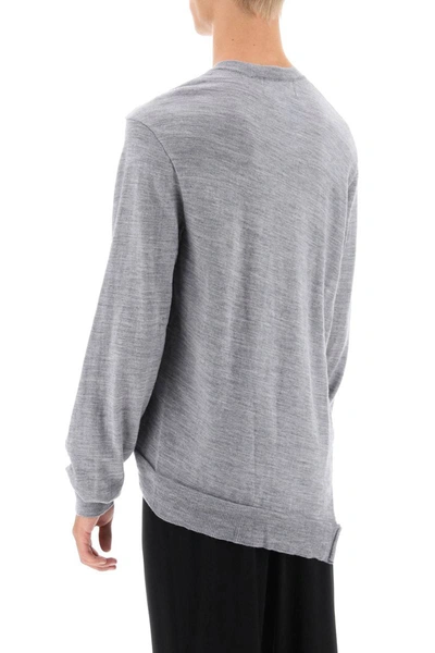 Shop Comme Des Garçons Comme Des Garcons Shirt X Lacoste Bias-cut Sweater In Grey
