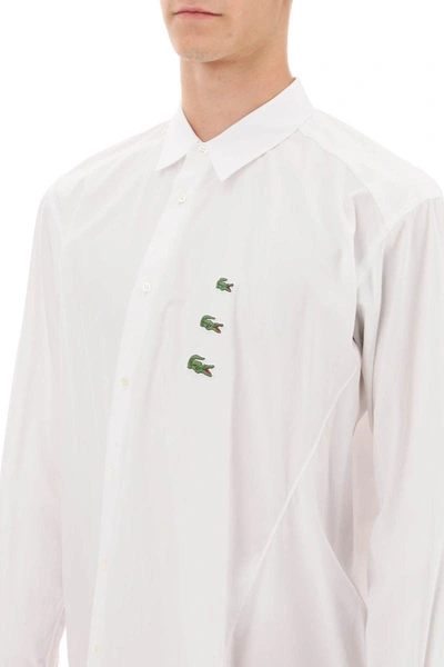 Shop Comme Des Garçons Comme Des Garcons Shirt X Lacoste Bias-cut Shirt In White