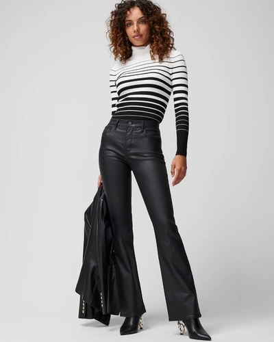 Shop White House Black Market High-rise Coated Bootcut Jeans In Black