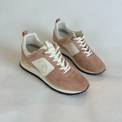 Pre-owned Louis Vuitton Pink/white Run Away Low-top Sneakers, 40