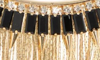 Shop Natasha Crystal Fringe Statement Necklace In Gold Jet