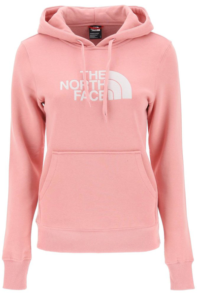 Shop The North Face Drew Peak Logo Embroidered Hoodie In Pink