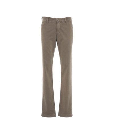 Shop Jacob Cohen Straight Leg Stretched Chinos In Grey