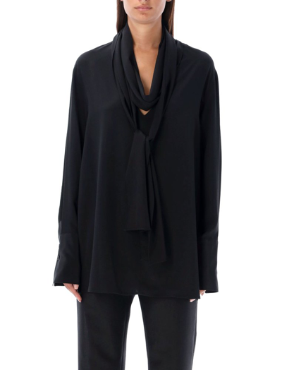 Shop Givenchy Long Removable Lavalliere Blouse In Black