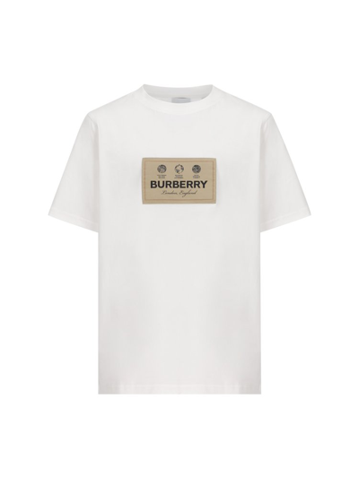 Shop Burberry Kids Logo In White