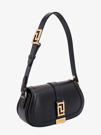 Shop Versace Woman Greca Goddess Woman Black Shoulder Bags