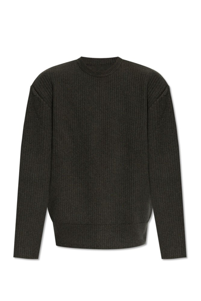 Shop Givenchy Crewneck Knitted Sweater In Green