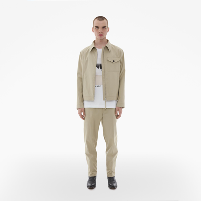 Shop Helmut Lang Tailored Cotton Zip-up Jacket In Taupe