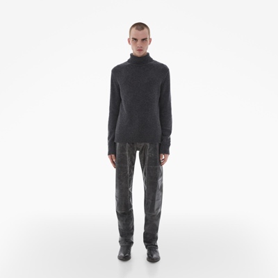 Shop Helmut Lang Merino Wool Crewneck Sweater In Dark Heather Grey