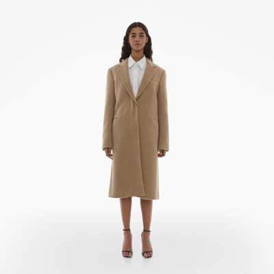 Shop Helmut Lang Tailored Wool-blend Coat In Camel