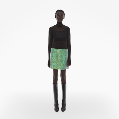 Shop Helmut Lang Sequin Mini Skirt In Mirror