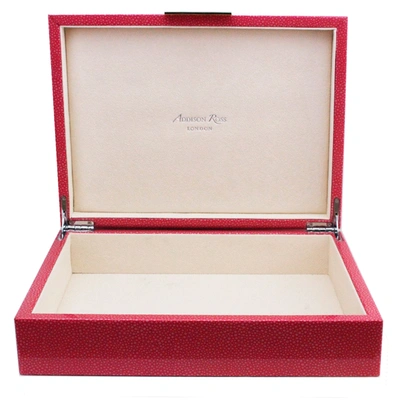 Addison Ross Ltd Large Pink Shagreen Lacquer Box With Silver In Pink