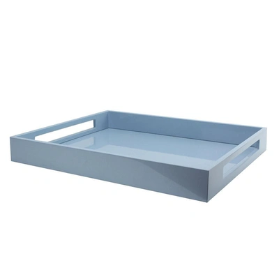 Addison Ross Ltd Pale Denim Blue Medium Lacquered Serving Tray In Blue