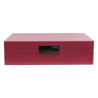 Shop Addison Ross Ltd Large Pink Shagreen Watch Box With Silver