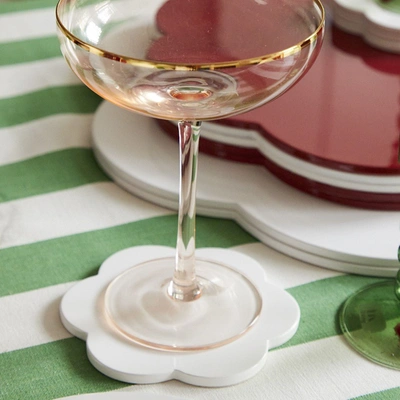 Addison Ross Trade Uk White Scallop Coasters – Set Of 4
