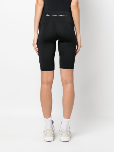 Shop Adidas By Stella Mccartney Logo Cycling Shorts In Black