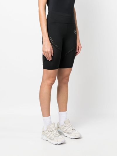 Shop Adidas By Stella Mccartney Logo Cycling Shorts In Black