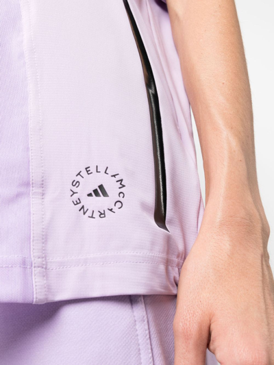 Shop Adidas By Stella Mccartney Stripe-detailing T-shirt In Violet