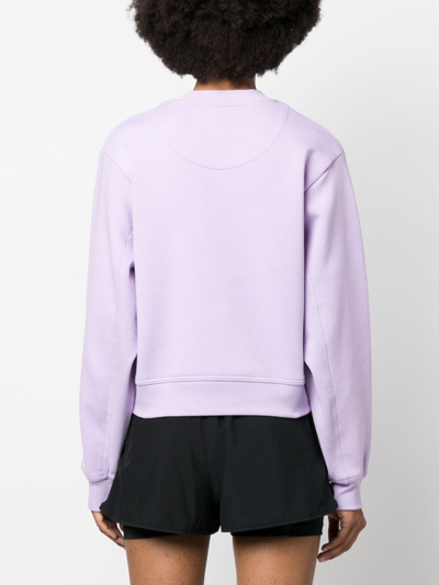 Shop Adidas By Stella Mccartney Logo Cropped Sweatshirt In Violet