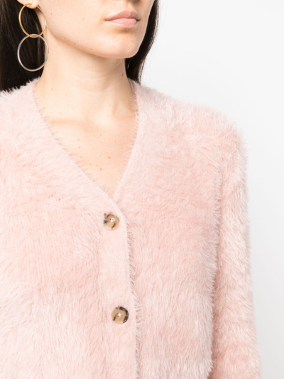 Shop Acne Studios Soft Knit Cropped Cardigan In Pink