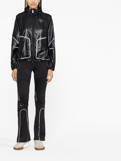 Shop Adidas By Stella Mccartney Zip-up Hooded Jacket In Black