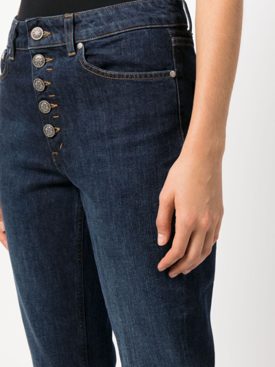 Shop Dondup Koons Cropped Denim Jeans In Blue