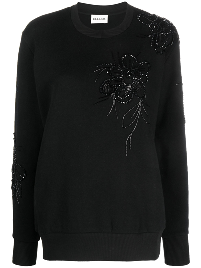 Shop P.a.r.o.s.h Black Sweatshirt With Decoration In Nero