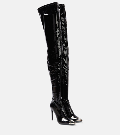 Shop David Koma Patent Over-the-knee Boots In Black