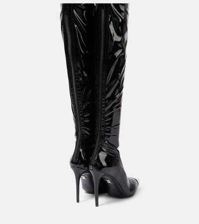 Shop David Koma Patent Over-the-knee Boots In Black