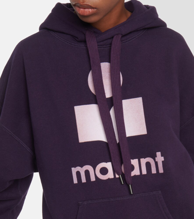 Shop Marant Etoile Mansel Logo Cotton-blend Hoodie In Purple