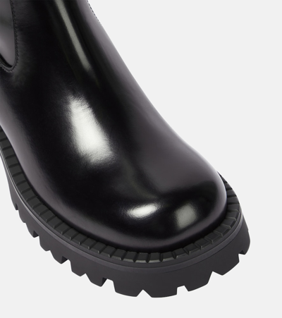 Shop Versace Patent Leather Knee-high Boot In Black