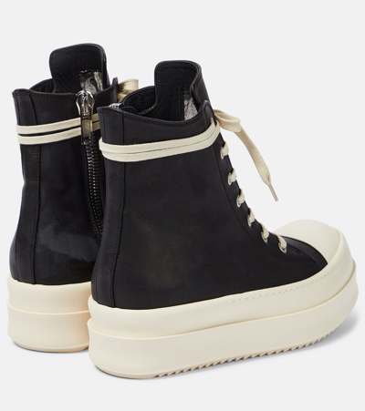 Shop Rick Owens Bumper Leather High-top Sneakers In Black