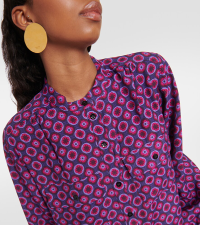Apc Mathilde Printed Shirt Dress In Purple