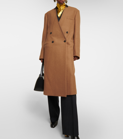 Shop Dries Van Noten Wool-blend Coat In Brown