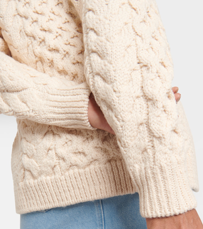 Isabel Marant Étoile Jade Cable-knit Turtleneck Sweater In White