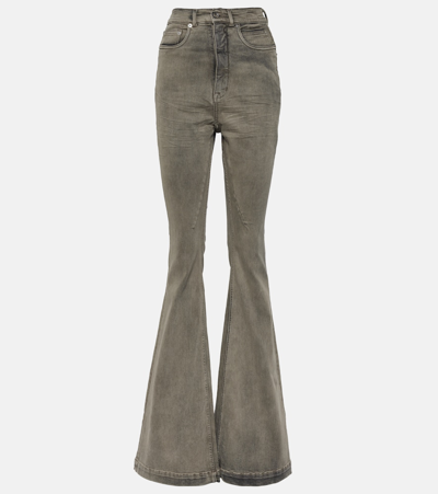 Shop Rick Owens Bolan High-rise Bootcut Jeans In Grey