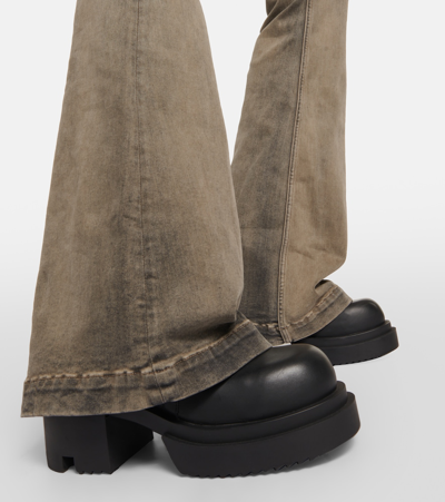 Shop Rick Owens Bolan High-rise Bootcut Jeans In Grey