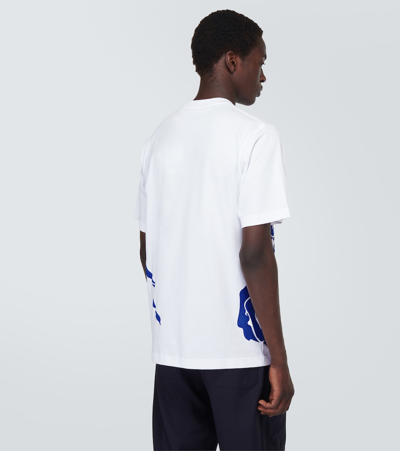 Shop Burberry Ekd Printed Cotton Jersey T-shirt In White