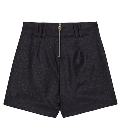 Balmain Embellished Wool Shorts In Blue