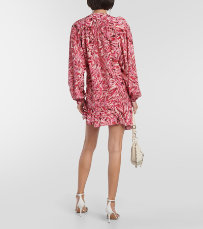 Shop Isabel Marant Tiphaine Printed Silk Blouse In Red
