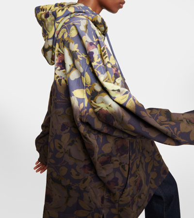 Shop Dries Van Noten Hasper Floral Cotton Hoodie Dress In Multicoloured