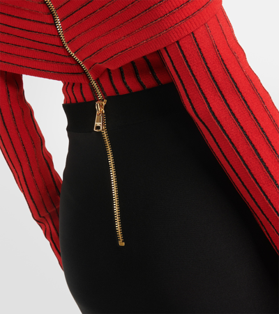 Balmain Ruffled-hem Midi Skirt In Black