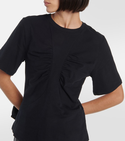 Isabel Marant Zeren Gathered Cotton T-shirt In Black