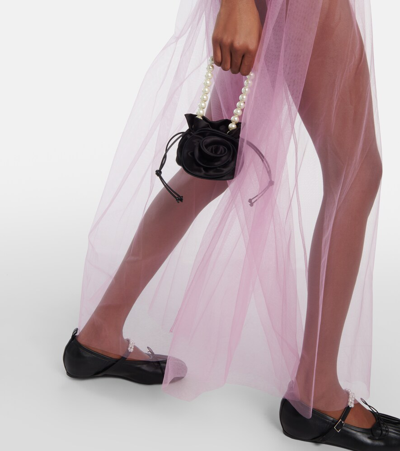 Shop Noir Kei Ninomiya Sheer Tulle Wide-leg Pants In Pink
